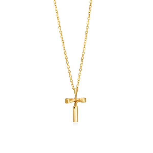 Χρυσός σταυρός 14K yellow RIBBON S 1