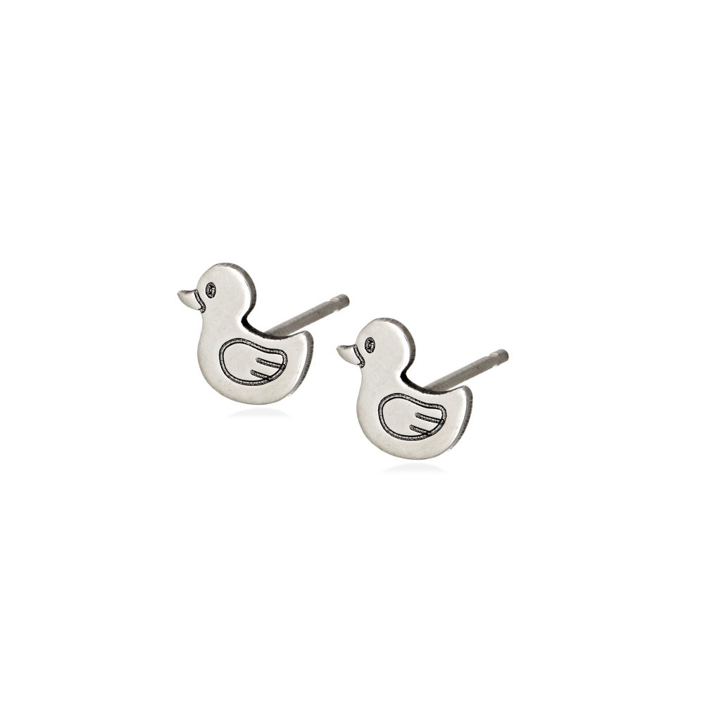 Silver earrings DUCK 9 asimenia skoularikia papi 1 1