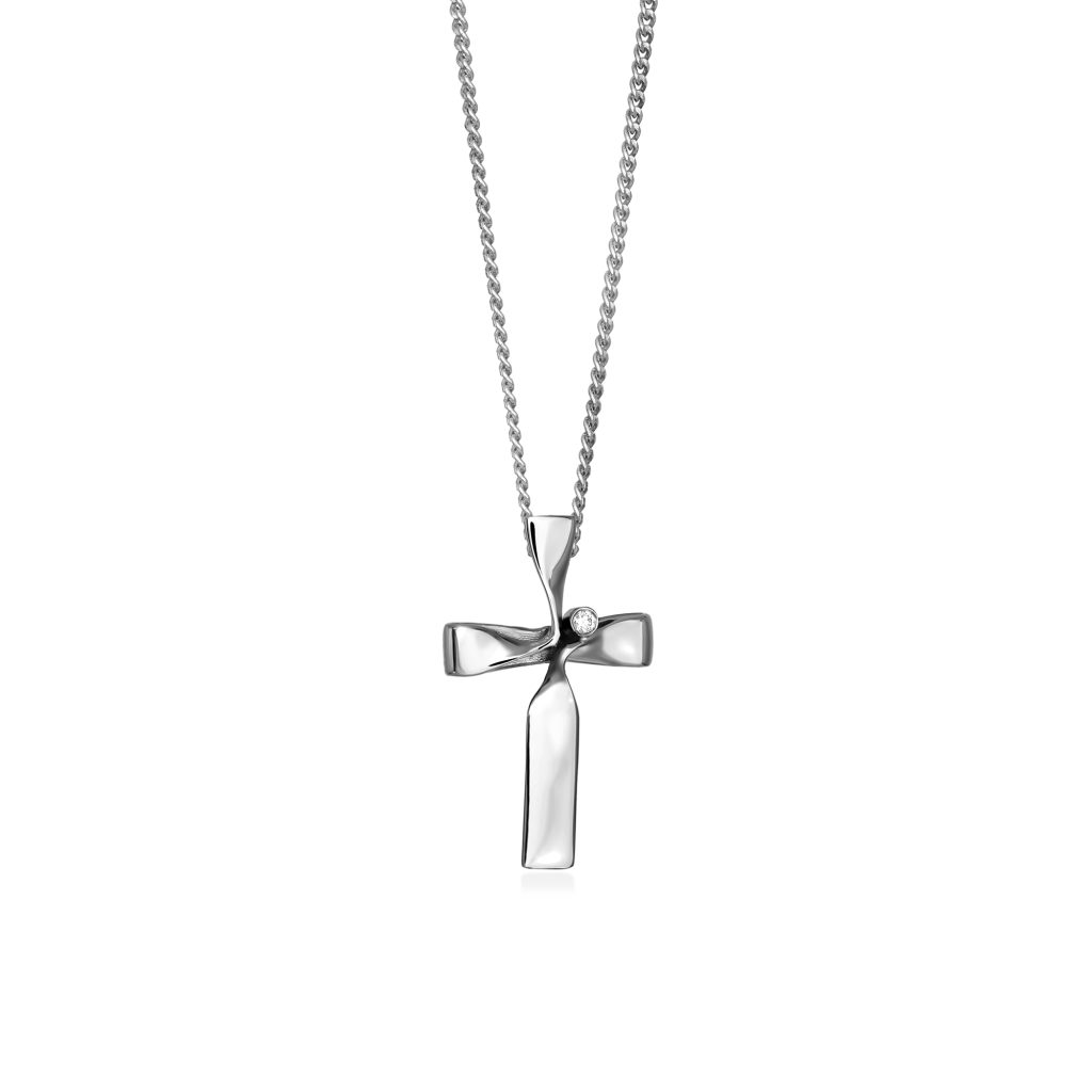 xrusos stauros 14k white ribbon me brilliant 1