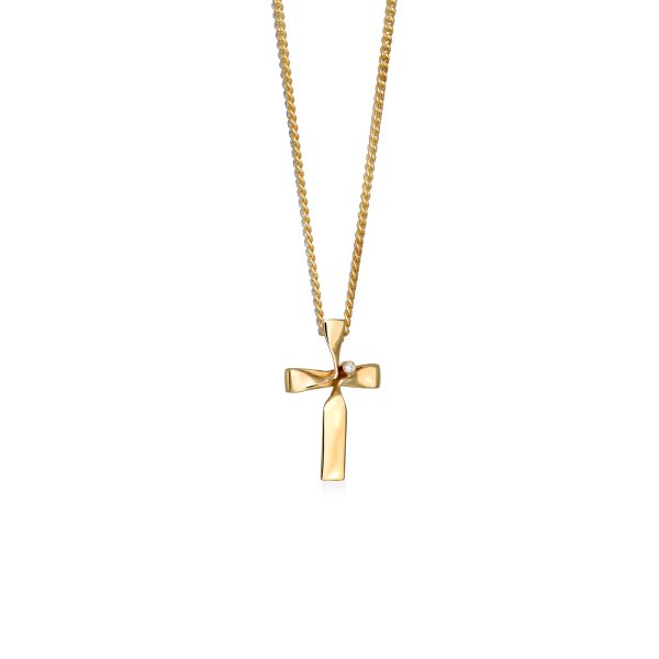 xrusos stauros 14k yellow ribbon s me brilliant 1