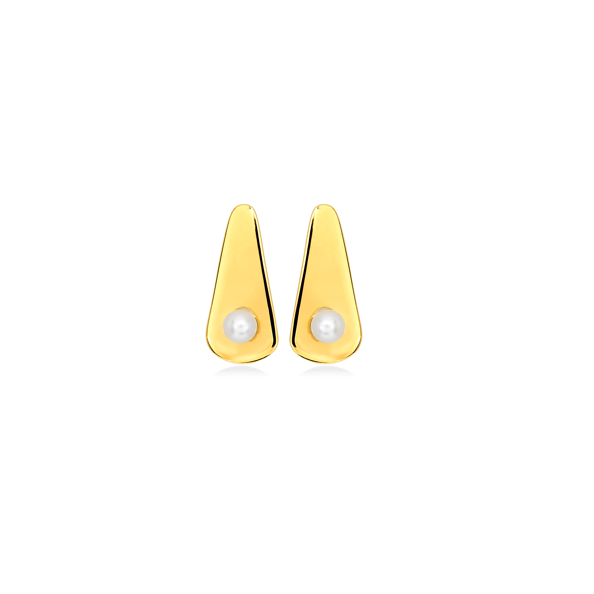 Ασημένια επίχρυσα σκουλαρίκια DROPS L LUX με μαργαριτάρι 1 Ασημένια επίχρυσα σκουλαρίκια DROPS L LUX με μαργαριτάρι