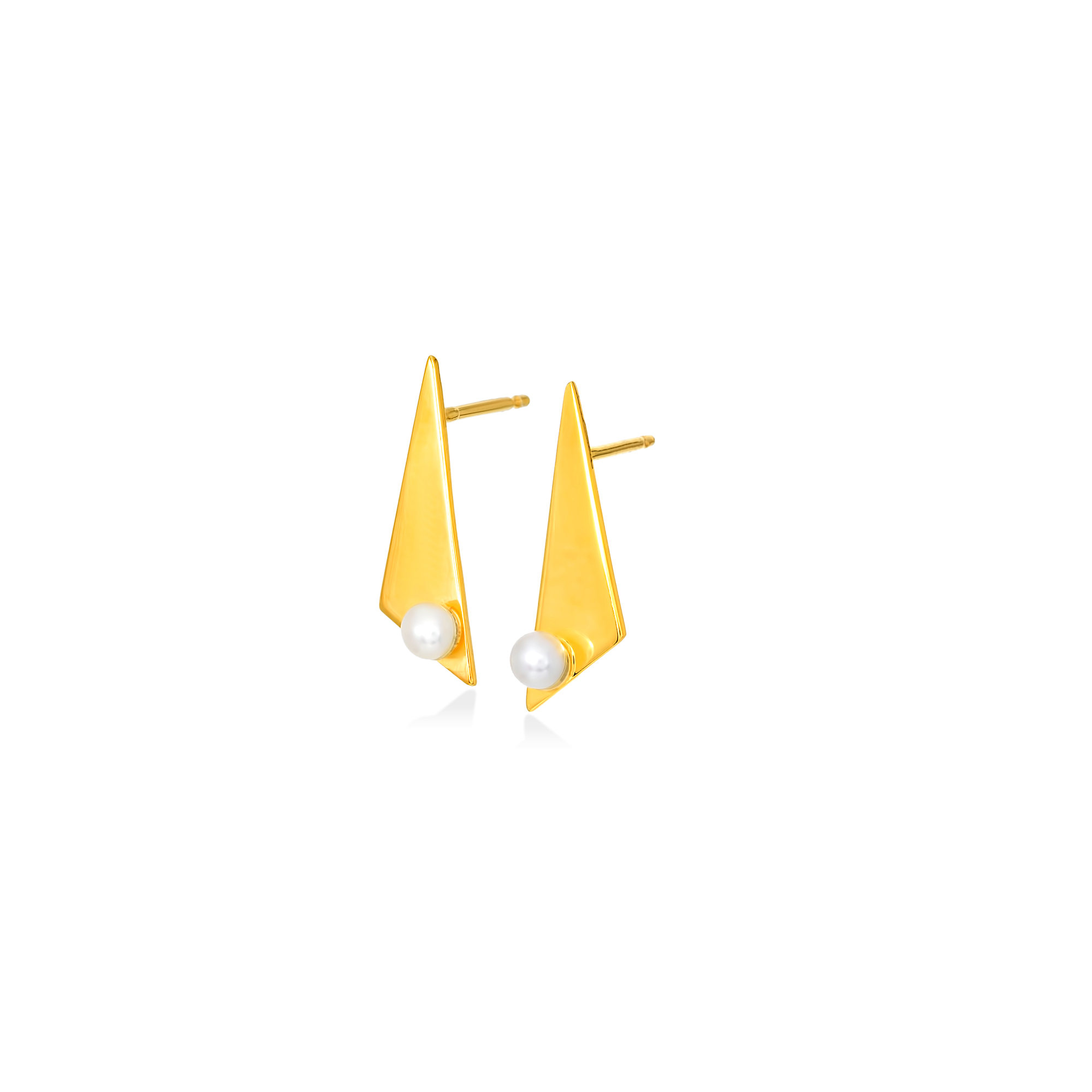 Ασημενια επίχρυσα σκουλαρικια RIKAKI LUX με μαργαριτάρι 2 Ασημενια επίχρυσα σκουλαρικια RIKAKI LUX με μαργαριτάρι - Image 2